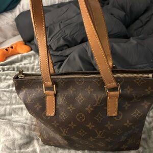 Louis Vuitton Brown Monogram Shoulder Bag minor wear on bottom